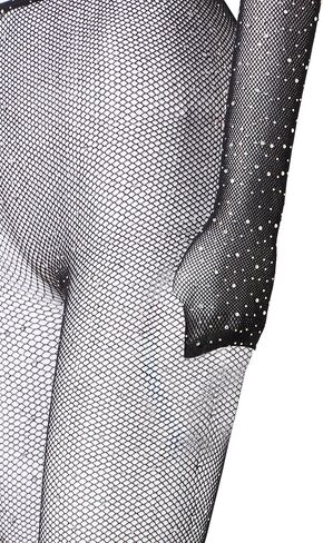 Leg Avenue womens Rhinestone Fishnet Crop Top and Footless Tights in Saudi Arabia