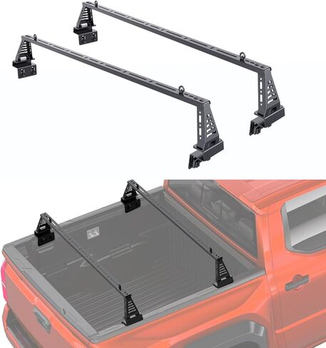 Overland Bed Rack/Bar for Full-Size Trucks/Overland Bed Rack Compatible with Partial Tri-Fold Cover, Soft Cover/No Drilling in Saudi Arabia