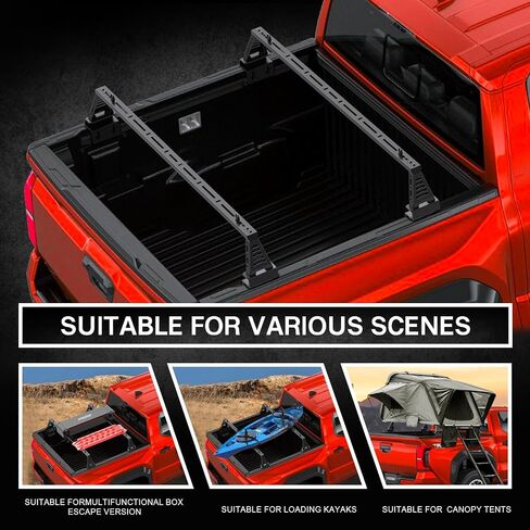 Overland Bed Rack/Bar for Full-Size Trucks/Overland Bed Rack Compatible with Partial Tri-Fold Cover, Soft Cover/No Drilling in Saudi Arabia