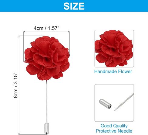 Patikil Flower Boutonnieres Pin ، طية صدر السترة للرجال كاميليا زهرة لبدلة التخرج الزفاف الذكرى السنوية ملحقات الزي ، الذهب in Saudi Arabia