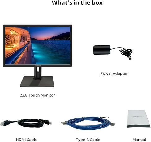 شاشة لمس 21.5 بوصة FHD 1920x1080P، مكبرات صوت مدمجة، تدعم VESA، شاشة كمبيوتر تعمل باللمس 10 نقاط مع منفذ HDMI VGA من النوع B، شاشة لمس سطح المكتب 75 هرتز، أسود in Kuwait