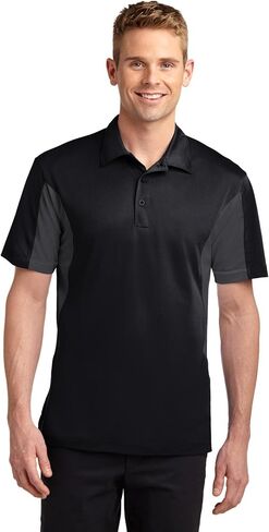 SPORT-TEK Unisex Tall Side Blocked Micropique Sport-Wick Polo | Short Sleeve Collared Shirt for Tall Men & Women, Casual Fit in Saudi Arabia