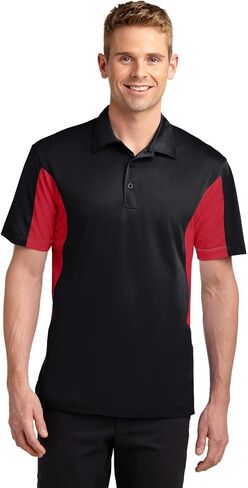 SPORT-TEK Unisex Tall Side Blocked Micropique Sport-Wick Polo | Short Sleeve Collared Shirt for Tall Men & Women, Casual Fit in Saudi Arabia