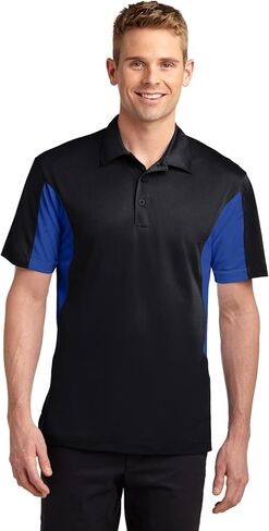 SPORT-TEK Unisex Tall Side Blocked Micropique Sport-Wick Polo | Short Sleeve Collared Shirt for Tall Men & Women, Casual Fit in Saudi Arabia