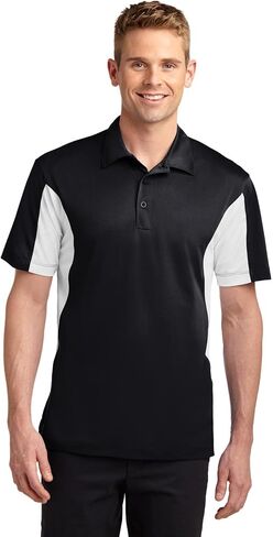 SPORT-TEK Unisex Tall Side Blocked Micropique Sport-Wick Polo | Short Sleeve Collared Shirt for Tall Men & Women, Casual Fit in Saudi Arabia