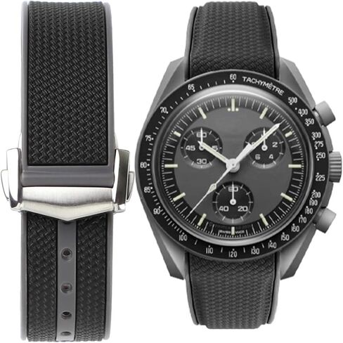 20mm Curved End Rubber Watch Band for Omega Seamaster 150m 300m,Speedmaster moonwatch,Omega X Swatch,Watch Strap for Rolex Submariner,GMT-Master,Daytona,Oyster-perpetual,Yacht-master,Day-Date,Datejust,Air-King Watchband in Saudi Arabia