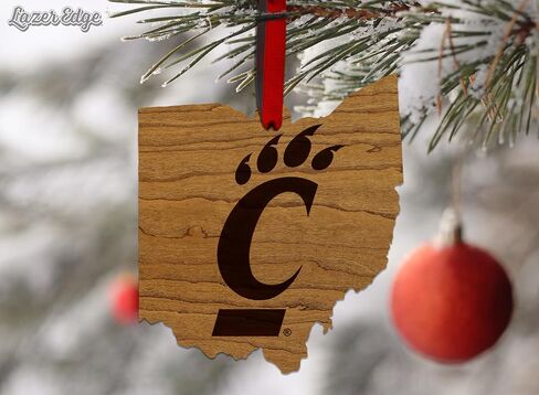 Butler Bulldogs on State Outline Christmas Ornament - Handcrafted from Cherry Wood - Officially Licensed Product in Saudi Arabia