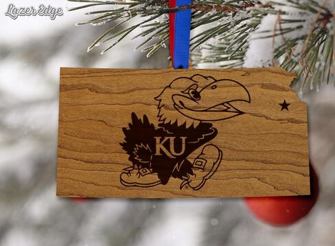 Butler Bulldogs on State Outline Christmas Ornament - Handcrafted from Cherry Wood - Officially Licensed Product in Saudi Arabia