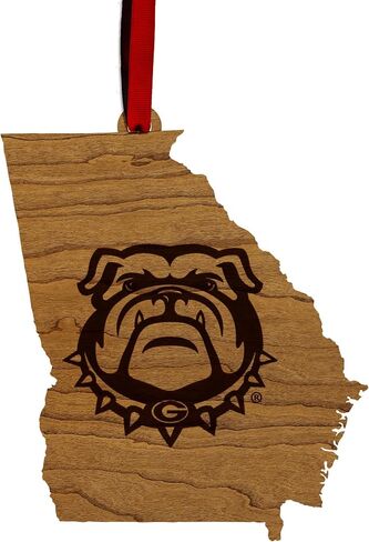 Butler Bulldogs on State Outline Christmas Ornament - Handcrafted from Cherry Wood - Officially Licensed Product in Saudi Arabia