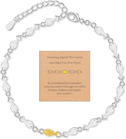 Angyape Swimming Against the Current Bracelet, Encouragement Inspirational Christian Bracelet Spiritual Faith Jewelry for Women Daughter(Silver) in Saudi Arabia