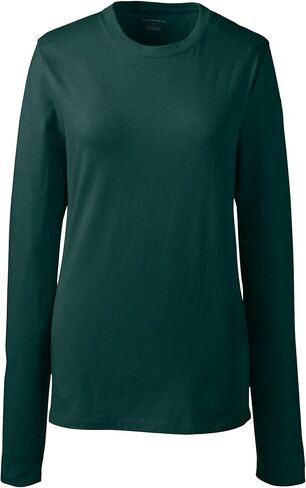 Lands' End Essentials Women's Long-Sleeve Soft Cotton T-Shirt - Tailored Feminine Fit in Saudi Arabia
