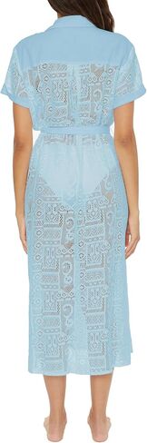BECCA Women's Standard Gauzy Dress, Collared Button-up, Beach Cover Ups in Saudi Arabia
