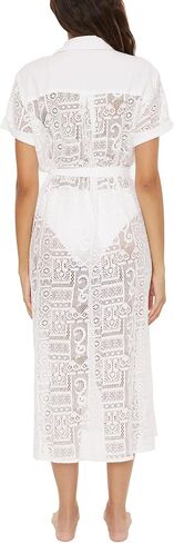 BECCA Women's Standard Gauzy Dress, Collared Button-up, Beach Cover Ups in Saudi Arabia