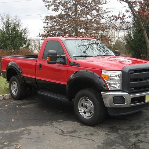 Spec-D Tuning 4PC Front + Rear Smooth Paintable Pocket Rivet Fender Flares Compatible with 2011-2016 Ford F-250 F-350 Super Duty in Saudi Arabia