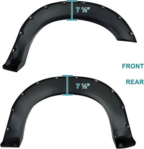 Spec-D Tuning 4PC Front + Rear Smooth Paintable Pocket Rivet Fender Flares Compatible with 2011-2016 Ford F-250 F-350 Super Duty in Saudi Arabia