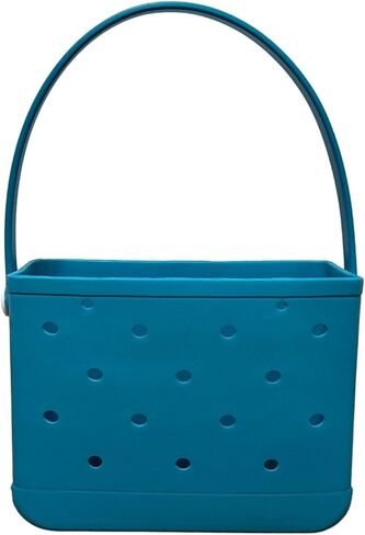 Small Rubber Beach Tote Bag, Open Top Portable Outdoor Travel Bag for Beach Picnic Pool Outings in Kuwait