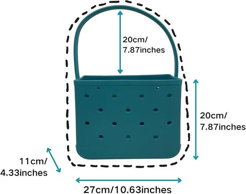 Small Rubber Beach Tote Bag, Open Top Portable Outdoor Travel Bag for Beach Picnic Pool Outings in Kuwait