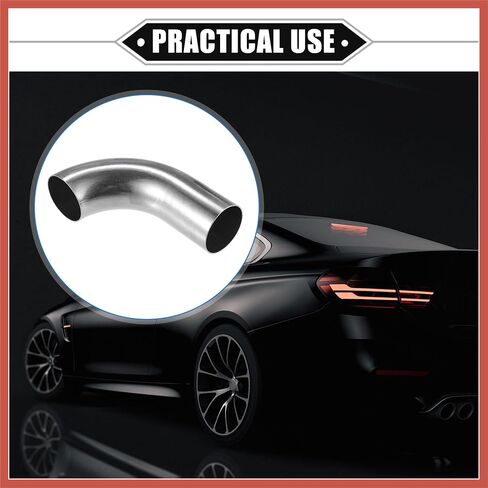 Acropix Bend Elbow Tube ، 1.5 "OD 4.72" 2.95 "Leg 90 درجة DIY أنبوب العادم أنبوب الهواء إنبوب هواء عالمي للسيارات متين 304 من الفولاذ المقاوم للصدأ قطع السيارة in Saudi Arabia
