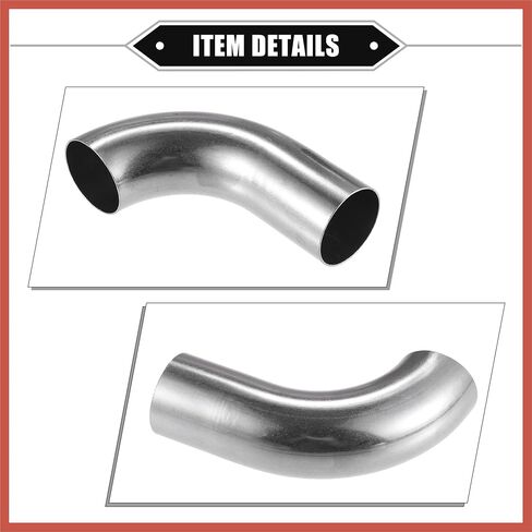 Acropix Bend Elbow Tube ، 1.5 "OD 4.72" 2.95 "Leg 90 درجة DIY أنبوب العادم أنبوب الهواء إنبوب هواء عالمي للسيارات متين 304 من الفولاذ المقاوم للصدأ قطع السيارة in Saudi Arabia