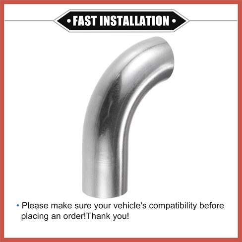Acropix Bend Elbow Tube ، 1.5 "OD 4.72" 2.95 "Leg 90 درجة DIY أنبوب العادم أنبوب الهواء إنبوب هواء عالمي للسيارات متين 304 من الفولاذ المقاوم للصدأ قطع السيارة in Saudi Arabia