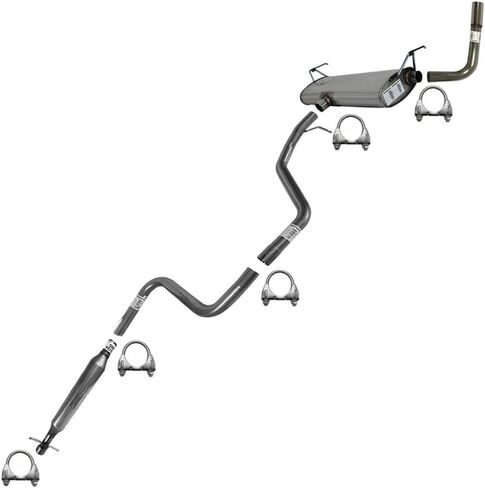 Northeastern Exhaust | Stainless Steel Resonator, Intermediate Pipe, Muffler, Tail Pipe Exhaust System Kit Compatible for Pontiac G6 2008-2010 | Saturn Aura 2008 3.5L | Free Clamps included in Saudi Arabia