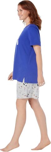 Dreams & Co. Plus Size Knit Pj Short Set in Kuwait
