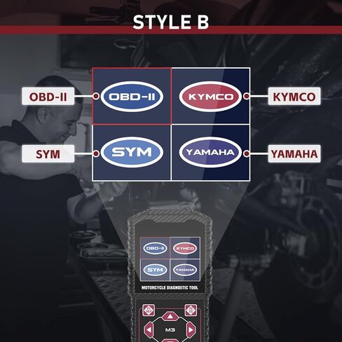 Motorcycle System Diagnostic Test Measurement Tools M3-A Motorcycle Fault Code Readers Scan Tools Moto Diagnostic Test Measurement Tools Compatible for Yamaha 2/3/4P,Kawasaki 4-6P,Honda 4P,OBDII-16P in Kuwait