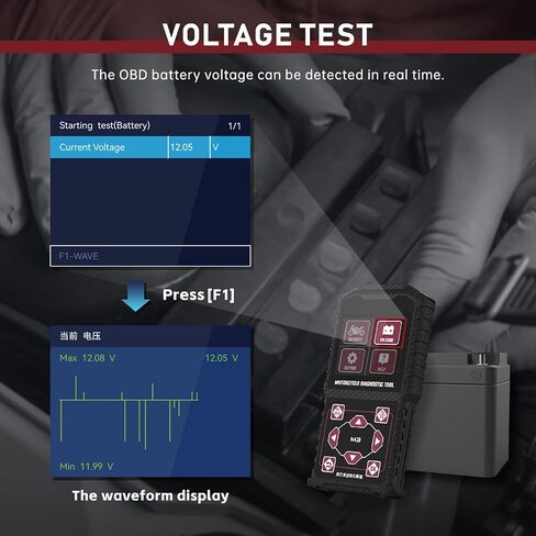 Motorcycle System Diagnostic Test Measurement Tools M3-A Motorcycle Fault Code Readers Scan Tools Moto Diagnostic Test Measurement Tools Compatible for Yamaha 2/3/4P,Kawasaki 4-6P,Honda 4P,OBDII-16P in Kuwait