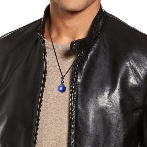 COAI Genuine Round Brown Tiger Eye Stone Necklace for Men Women in Kuwait