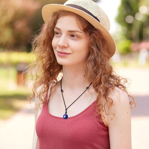 COAI Genuine Round Brown Tiger Eye Stone Necklace for Men Women in Kuwait