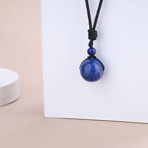 COAI Genuine Round Brown Tiger Eye Stone Necklace for Men Women in Kuwait