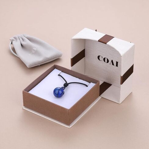 COAI Genuine Round Brown Tiger Eye Stone Necklace for Men Women in Kuwait