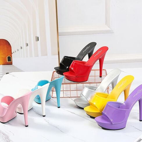 Women's Peep Toe Stiletto platform Sexy Prom Slides 5.12in High Heel FishMouth Open Toe breathe comfort Heeled Y2K Party Sandals for Evening Wedding in Saudi Arabia