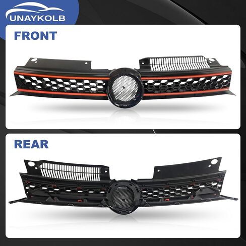 Grille Grille Black with Red Trim Grill لعام 2010 2011 2012 2013 2014 Volkswagen GTI Jetta Golf in Saudi Arabia