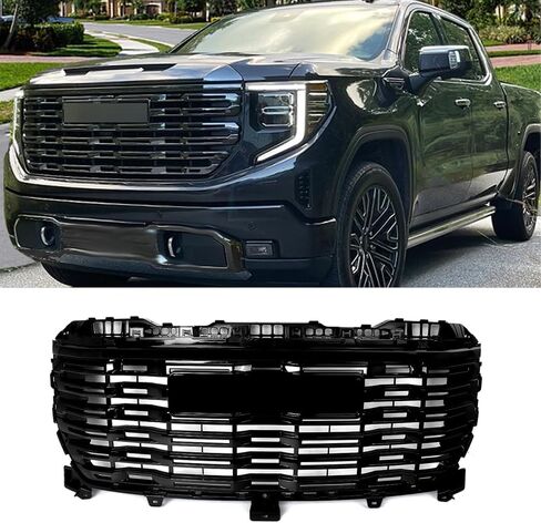 MIC الأمامي العلوي المنتفخة مصببة مصببة مصبغة متوافقة مع 2022-2024 GMC Sierra 1500 (انتفاخ الدخان كروم كروم) in Saudi Arabia
