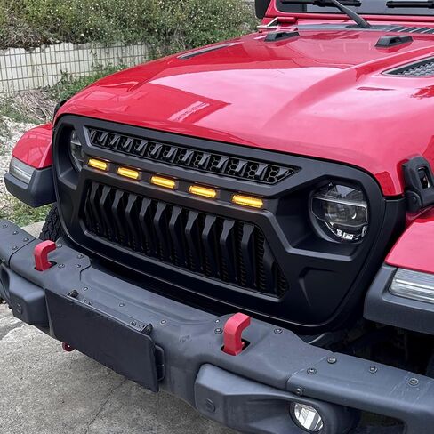 Sunpie Front Grille Assembly لجيب JT ، شبكات السيارات متوافقة مع Jeep Wrangler JL JLU & JL 4XE & Jeep Gladiator JT 2018-2025 جميع الطرز ، OEM ABS Plastic Wrangler Associory in Kuwait