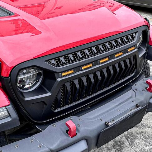 Sunpie Front Grille Assembly لجيب JT ، شبكات السيارات متوافقة مع Jeep Wrangler JL JLU & JL 4XE & Jeep Gladiator JT 2018-2025 جميع الطرز ، OEM ABS Plastic Wrangler Associory in Kuwait