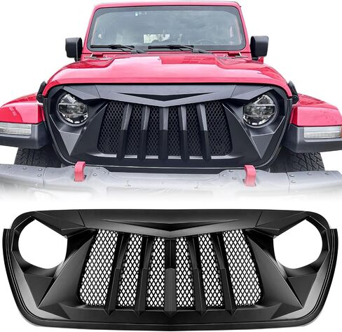 Sunpie Front Grille Assembly لجيب JT ، شبكات السيارات متوافقة مع Jeep Wrangler JL JLU & JL 4XE & Jeep Gladiator JT 2018-2025 جميع الطرز ، OEM ABS Plastic Wrangler Associory in Saudi Arabia