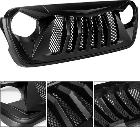 Sunpie Front Grille Assembly لجيب JT ، شبكات السيارات متوافقة مع Jeep Wrangler JL JLU & JL 4XE & Jeep Gladiator JT 2018-2025 جميع الطرز ، OEM ABS Plastic Wrangler Associory in Saudi Arabia