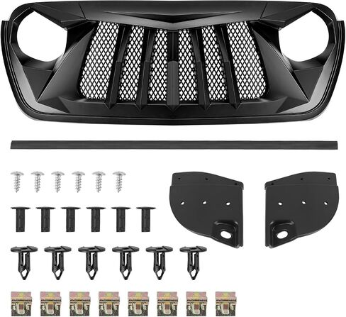 Sunpie Front Grille Assembly لجيب JT ، شبكات السيارات متوافقة مع Jeep Wrangler JL JLU & JL 4XE & Jeep Gladiator JT 2018-2025 جميع الطرز ، OEM ABS Plastic Wrangler Associory in Saudi Arabia
