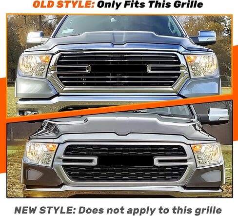HECASA Front Grille Trim Cover Compatible with 2019-2022 Ram 1500 Pickup Big Horn/Laramie/Lone Star Grill Snap On Overlay Trim 5Pcs (Silvery) in Saudi Arabia
