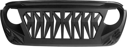 U-Box لـ Jeep Front Grill Matte Black Shark Grille استبدال W/Amber Turn Lights متوافقة مع Jeep Wrangler JL & Gladiator JT 2018 2019 2020 2021 2022 2023 2024 2025 in Saudi Arabia
