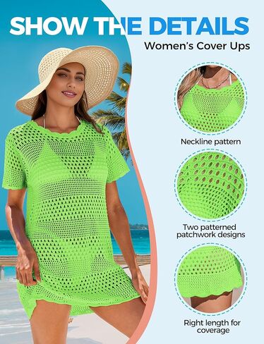 ملابس سباحة نسائية من Buauty ملابس سباحة للاستحمام باللون الأبيض من الكروشيه ملابس سباحة بكيني فساتين للشاطئ ملابس 2024 in Kuwait