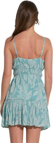 ELAN Women's Spaghetti Strap Tie Front Keyhole Cover-Up Mini Dress in Saudi Arabia