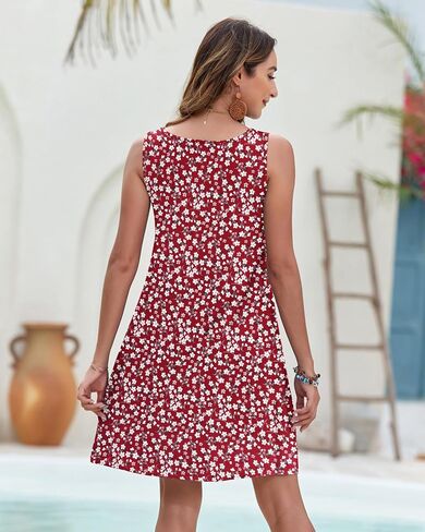 MISFAY Women Summer Dresses Bathing Suit Coverups 2025 Casual V Neck Sleeveless Beach Tank Sun Dresses Swimsuit with Pockets in Kuwait