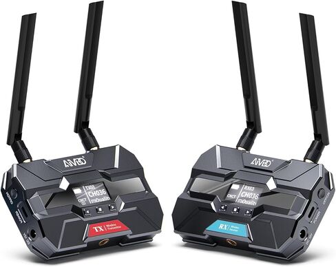 TIMBOOTECH Wireless Video Receiver, Supports Up to 4 Receivers, 1080P HD@60Hz, 2.4 & 5.8GHz, 1000FT Los Range, 66ms Latency, OLED Screen, Smart Channel HDMI Wireless System in Kuwait