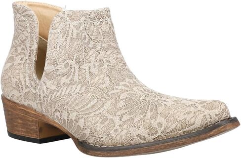 Roper Womens Ava المطرزة Snip Toe أحذية غير رسمية الكاحل منخفض الكعب 1-2 " - أسود - الحجم 8.5 م in Kuwait