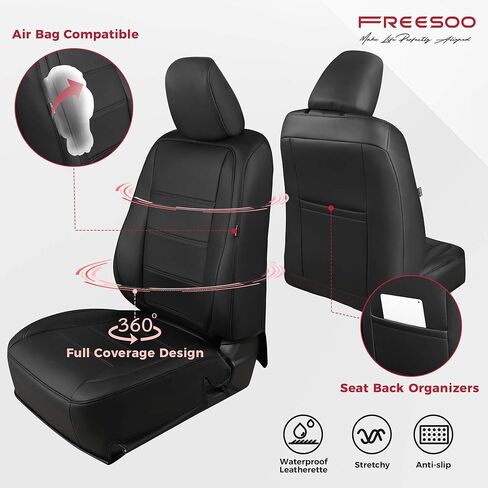 FREESOO for Toyota Corolla Seat Covers LE 2023 2024 2025, Custom Fit Car Seat Covers Full Set, Luxury Leather Seat Covers for Cars, Waterproof Car Seat Cover Protector Cushions, Black Blue Full Set in Kuwait