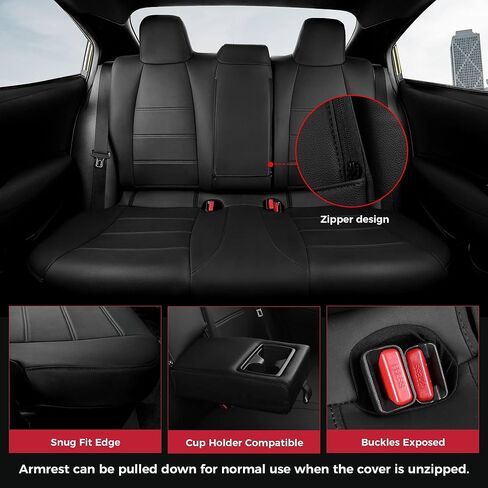 FREESOO for Toyota Corolla Seat Covers LE 2023 2024 2025, Custom Fit Car Seat Covers Full Set, Luxury Leather Seat Covers for Cars, Waterproof Car Seat Cover Protector Cushions, Black Blue Full Set in Kuwait