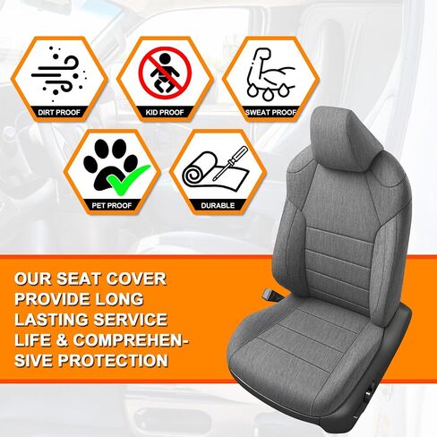Front and Rear Seat Covers Compatible with 2019-2025 Toyota RAV4 LE/XLE/XLE Premium/Limited, Not for Hybrid and Adventure, TRD-Off, Cationic Linen Fabric Seat Protector in Saudi Arabia
